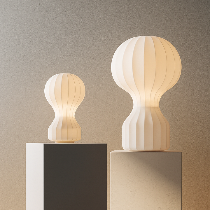 Silka | Wabi Sabi Silk Table Lamp – Warm LED Light | Kalsten