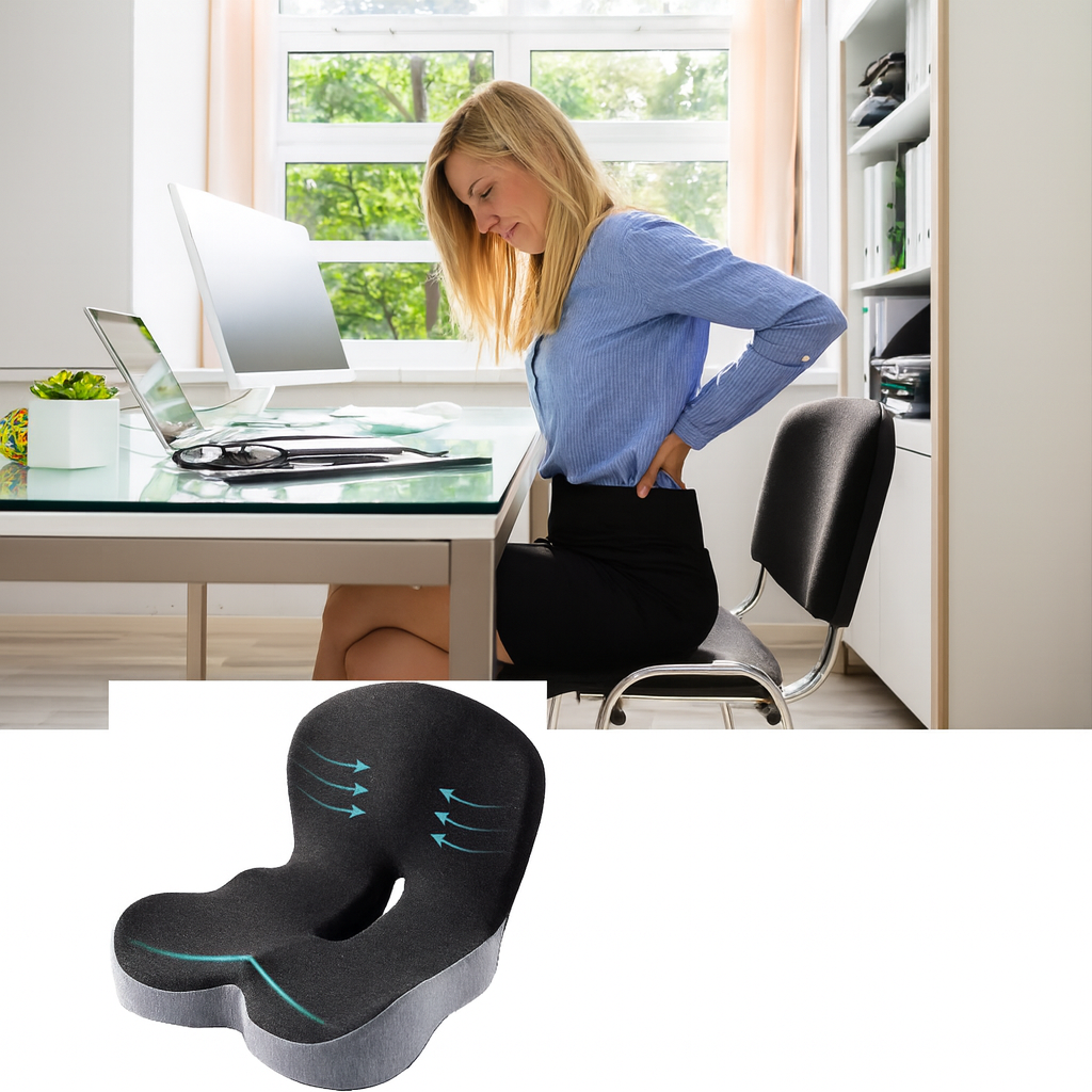 Lumbar & Coccyx Pain Relief – Memory Foam Non-Slip Support – Office Car Home Use Kalsten