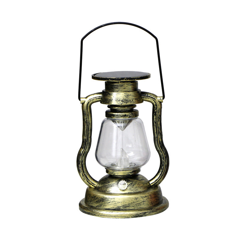 Antique-Inspired Solar LED Lantern With Glass Globe And Metal Handle Kalsten