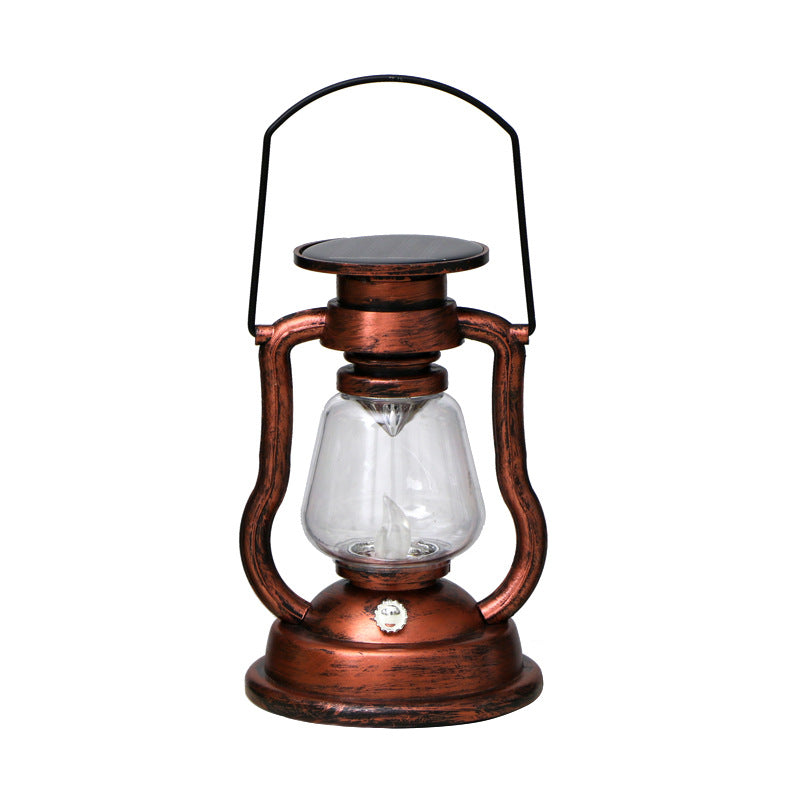 Antique-Inspired Solar LED Lantern With Glass Globe And Metal Handle Kalsten