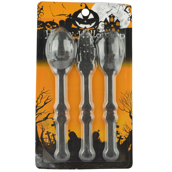 Halloween Cutlery Set made of flexible plastic with skeleton hand design
