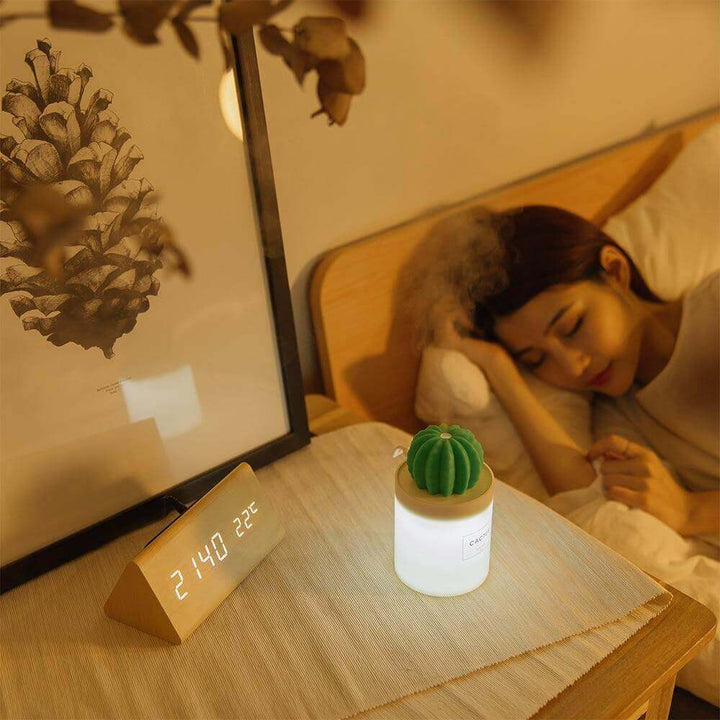 280ML Air Humidifier Soft LED Light Cactus Ultrasonic Aroma Essential Oil Diffuser For Home Car USB Mini Air Purifier | Kalsten