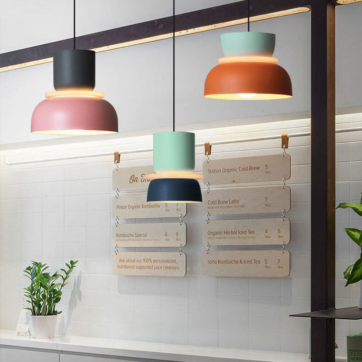 Pendant Light Metal 11.8 in Adjustable Colorful Living Room Bedroom Modern Ceiling Lamp | Kalsten