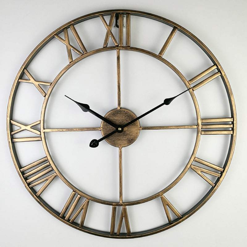 Large Retro Wall Clock made of Iron - Timeless Elegance Noxord