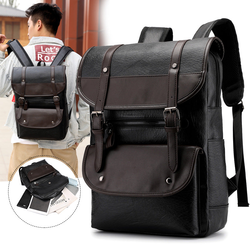 Vintage Style Leather Backpack Kalsten