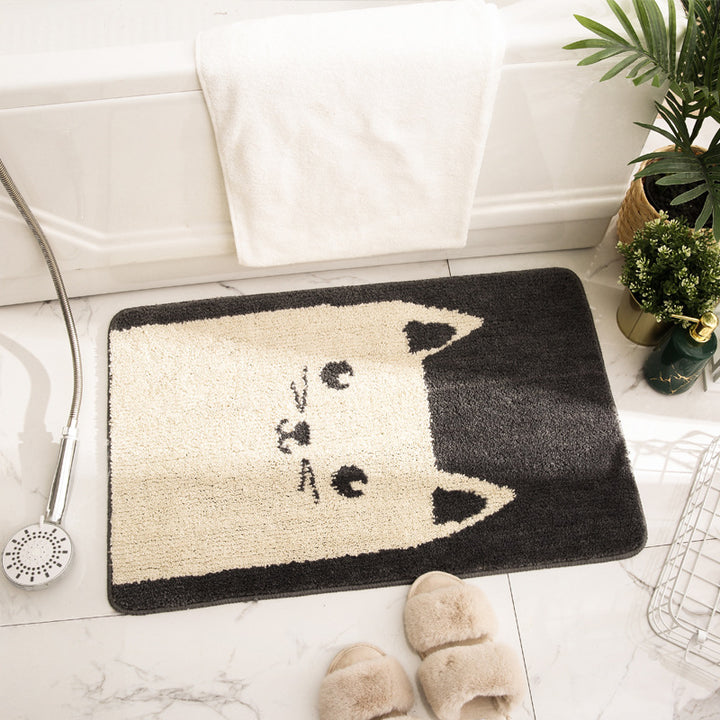 Cartoon Bunny-Themed Plush Bath Mat