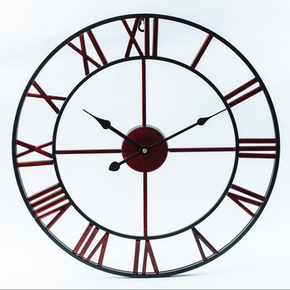 Large Retro Wall Clock made of Iron - Timeless Elegance Noxord