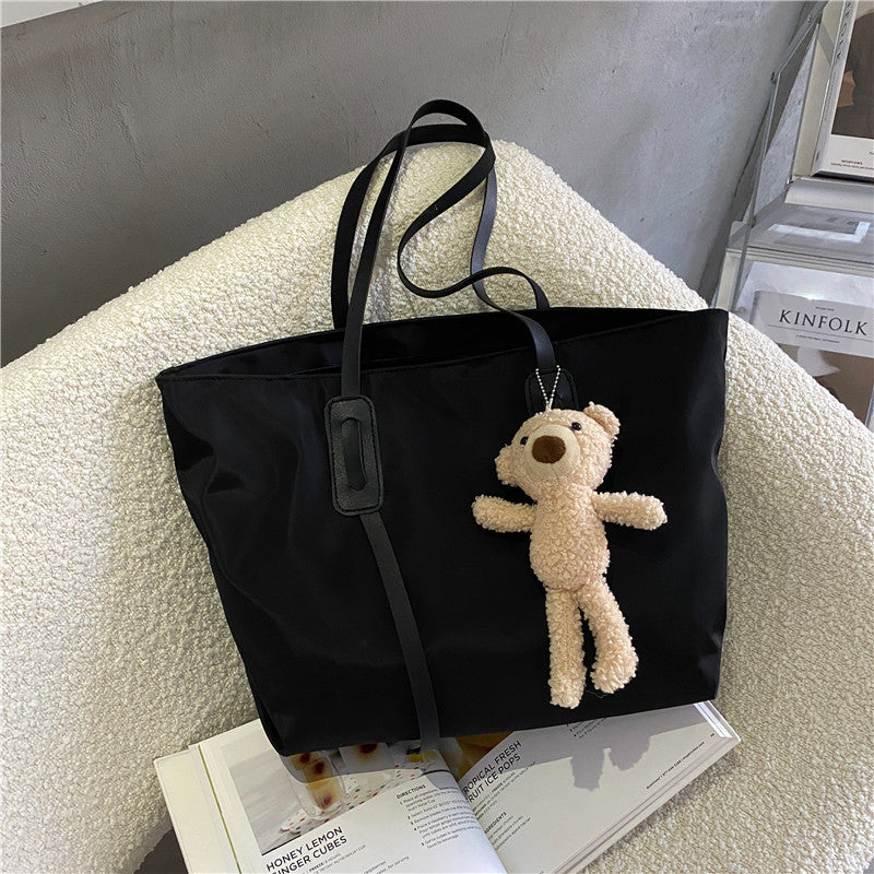 Charming Plush Bear Keychain Tote Bag