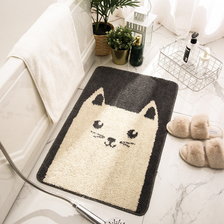 Cartoon Bunny-Themed Plush Bath Mat