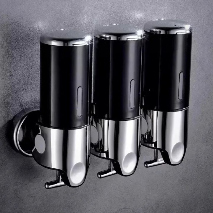 Kalsten | Wall Mounted Soap Dispenser | SudsStation Bathroom Organizer | Stainless Steel & ABS | 16.9 fl oz | Set of 1–3