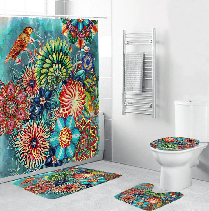 Floral Pattern Bathroom Set Kalsten