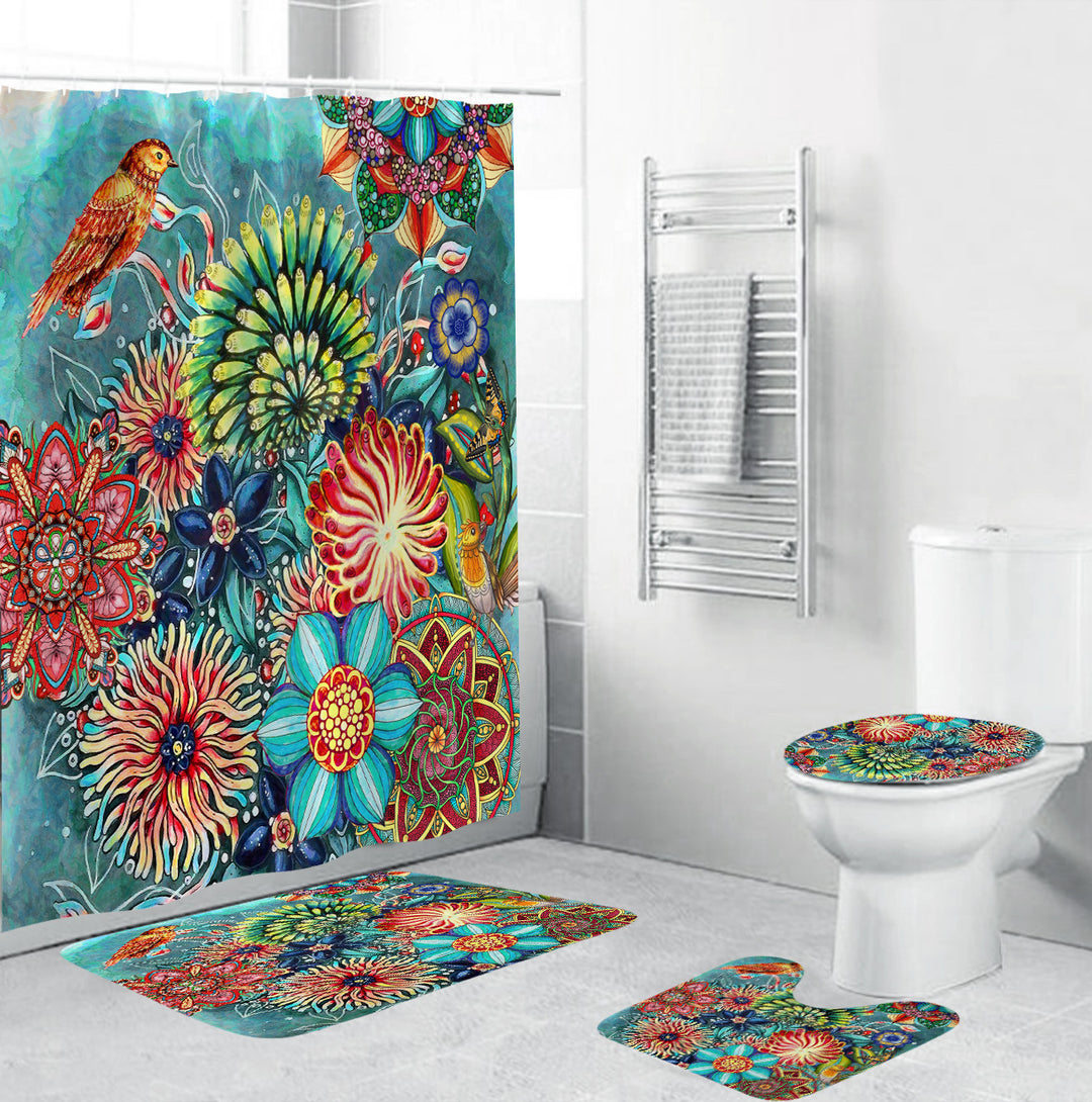 Artistic Floral Bath Decor Set Kalsten