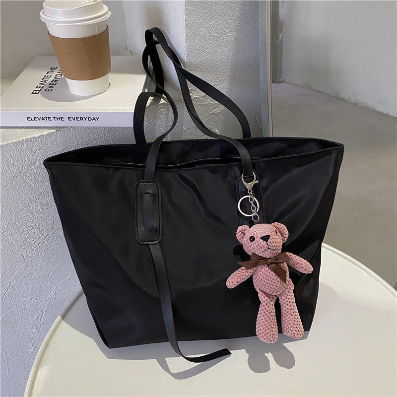 Charming Plush Bear Keychain Tote Bag