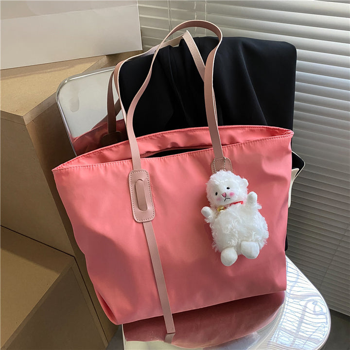 Charming Plush Bear Keychain Tote Bag