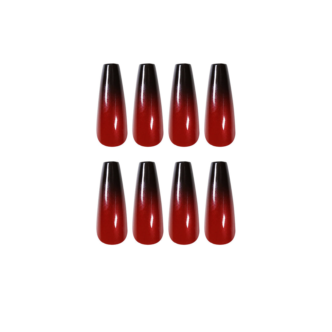 Artificial nail art in elegant stiletto design with glossy gradient colors Kalsten