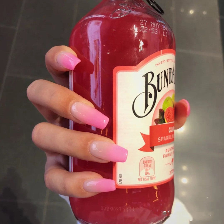 Artificial nails in modern French Tip design Kalsten
