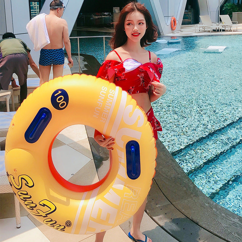 Unisex Inflatable Swimming Ring with Practical Handles Kalsten