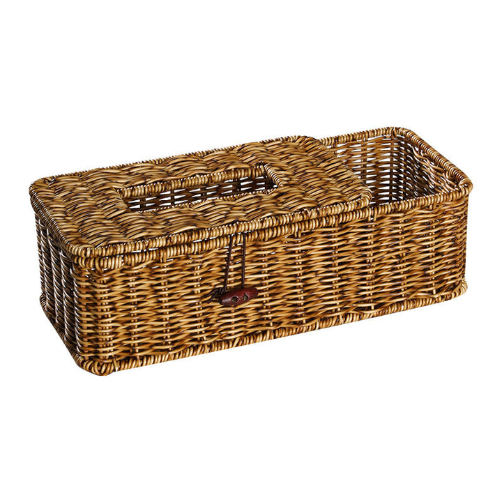 Handmade Wicker Storage Box with Lid Kalsten