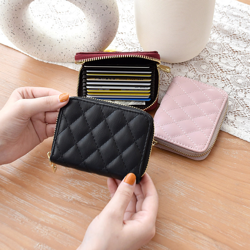 Quilted Leather Card Holder