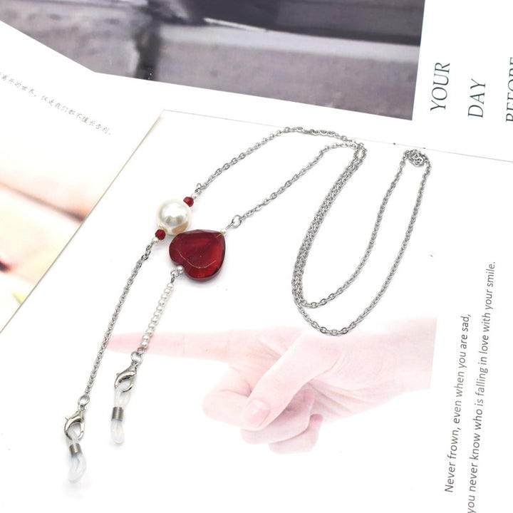 Elegant Heart-Shaped Pendant Eyewear Chain Kalsten