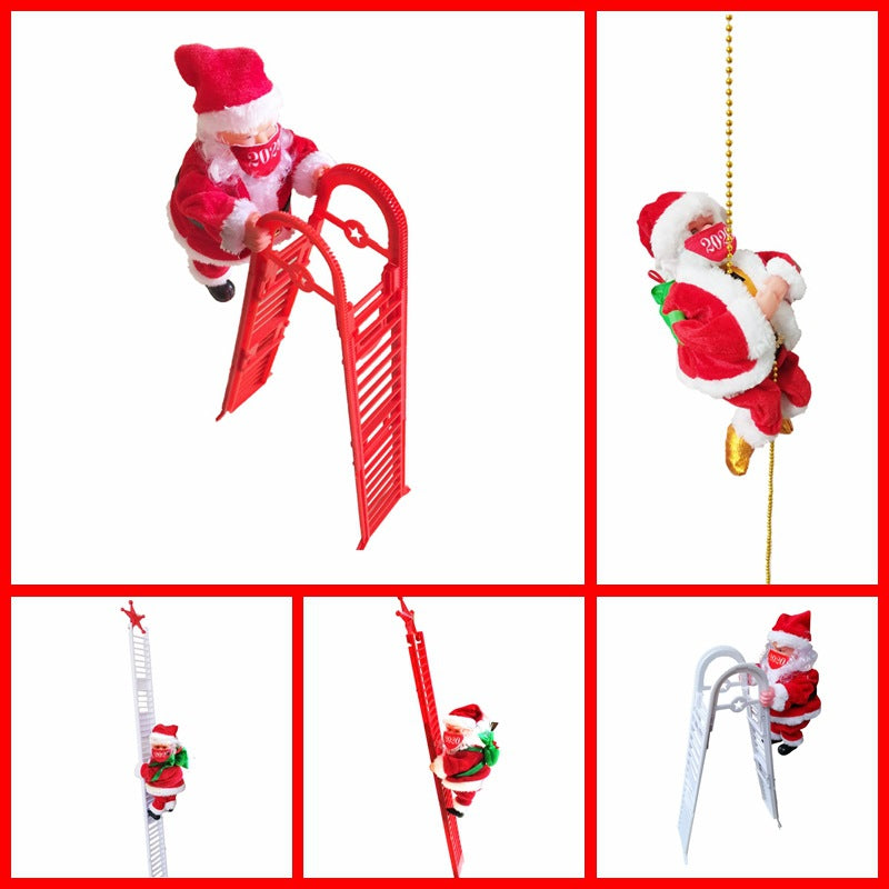 Decorative Santa Claus decoration figure with ladder