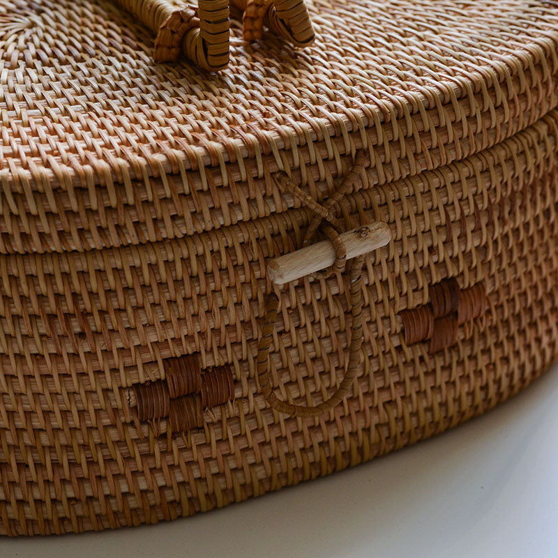 Handcrafted storage basket with double handles Kalsten
