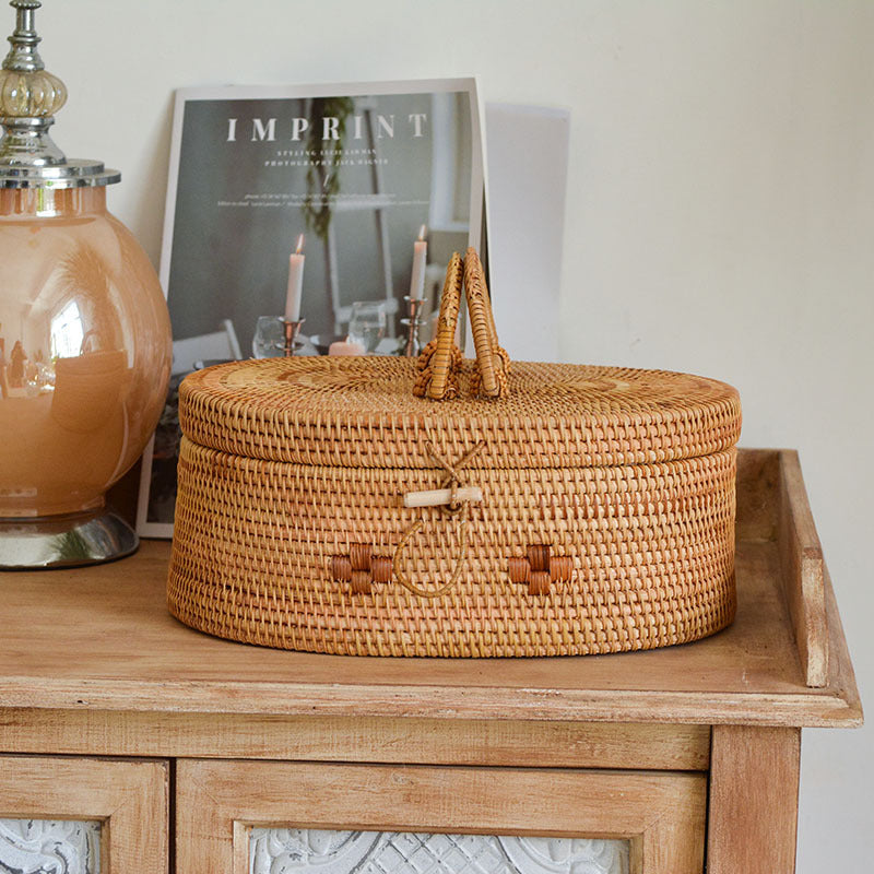 Handcrafted storage basket with double handles Kalsten