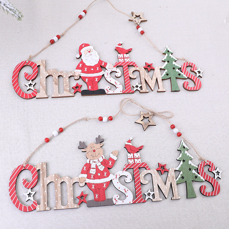 Festive Wooden Christmas Decoration Sign