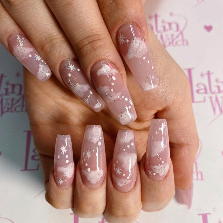Artificial Nail Art with Snowflake Design Kalsten