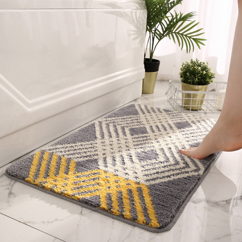 Geometric Plush Bath Mat