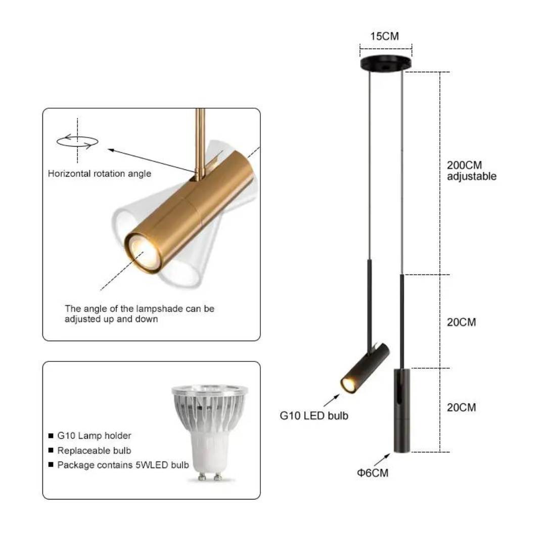 Elegant LED Pendant Lamp for Atmospheric Bedrooms – 15m² Noxord