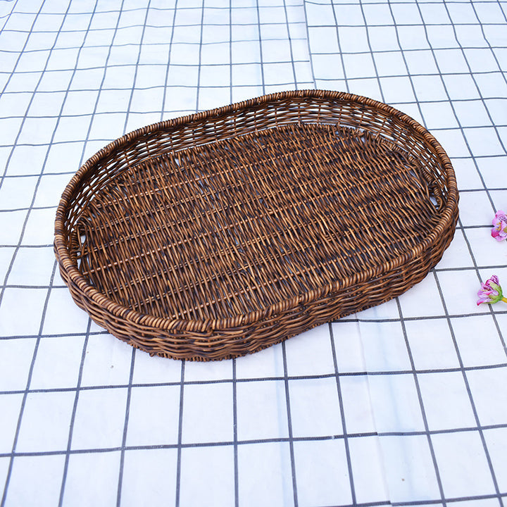 Handcrafted Oval Wicker Serving Basket Kalsten