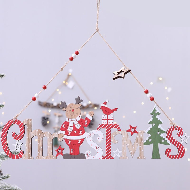 Festive Wooden Christmas Decoration Sign