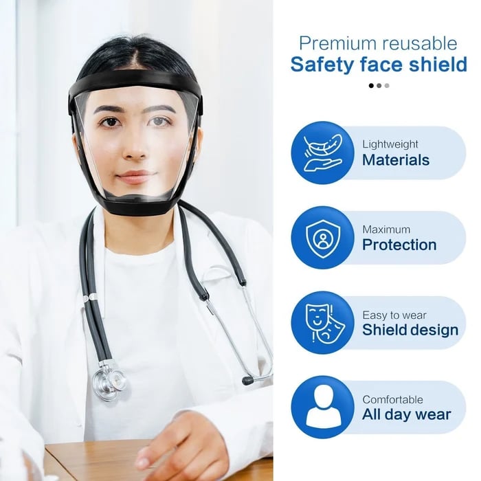 Kalsten | Full Face Protection Large Transparent Face Shield