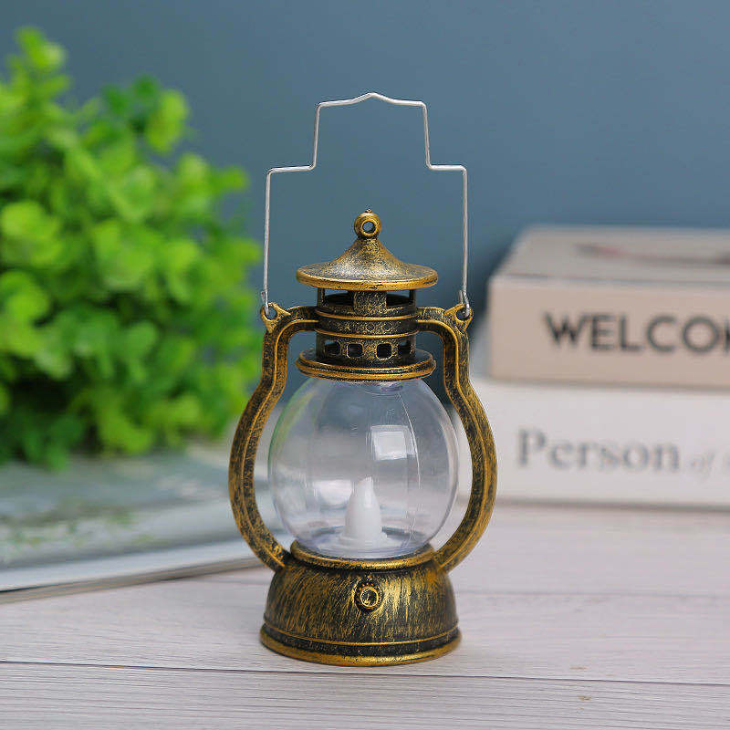 Vintage-Style LED Flameless Glass Lantern Candle Lights with Flickering Flame and Portable Handle Kalsten