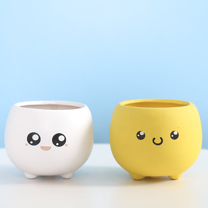 Cute Smiling Ceramic Planter Kalsten