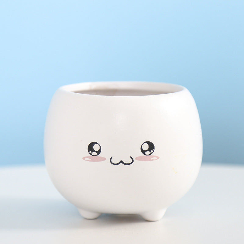 Cute Smiling Ceramic Planter Kalsten