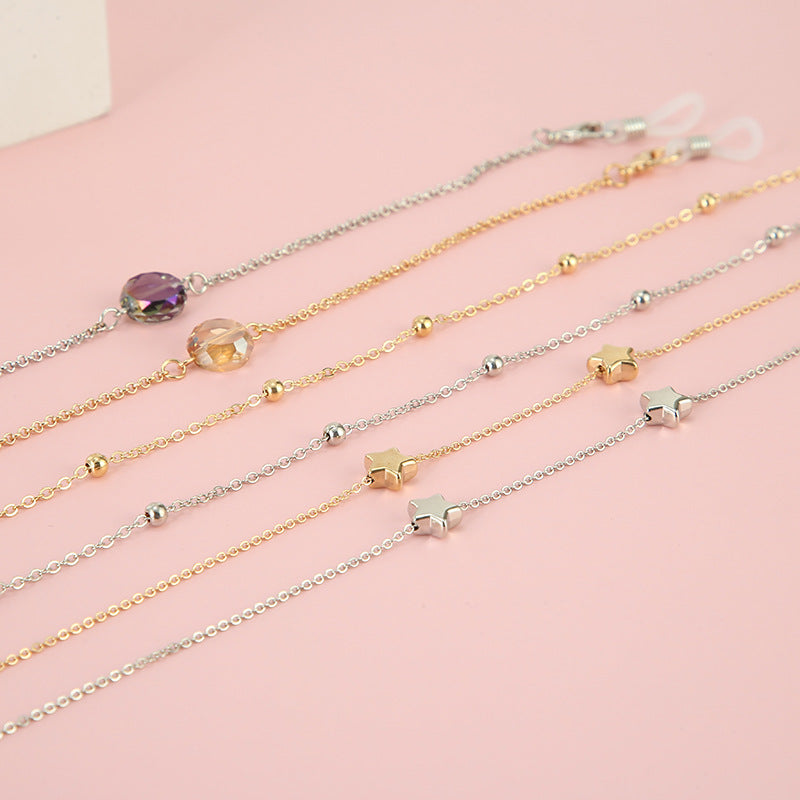Adjustable Gold Beaded Eyewear Chain Kalsten
