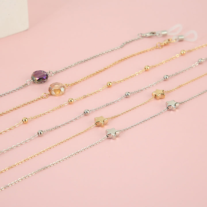 Adjustable Gold Beaded Eyewear Chain Kalsten