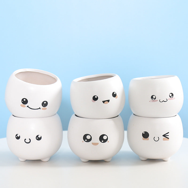 Cute Smiling Ceramic Planter Kalsten