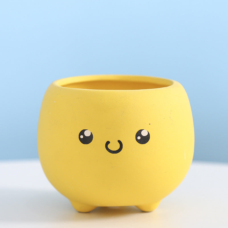 Cute Smiling Ceramic Planter Kalsten