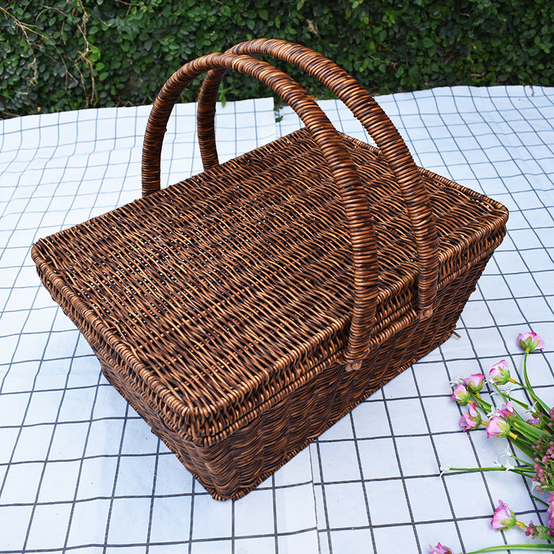 Handcrafted Woven Storage Basket with Lid Kalsten 1789539601