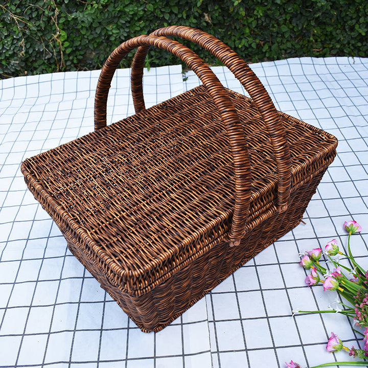 Handcrafted Woven Storage Basket with Lid Kalsten 1789539601