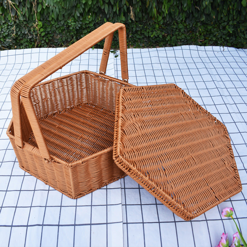 Handcrafted Woven Storage Basket with Lid Kalsten 1789539601