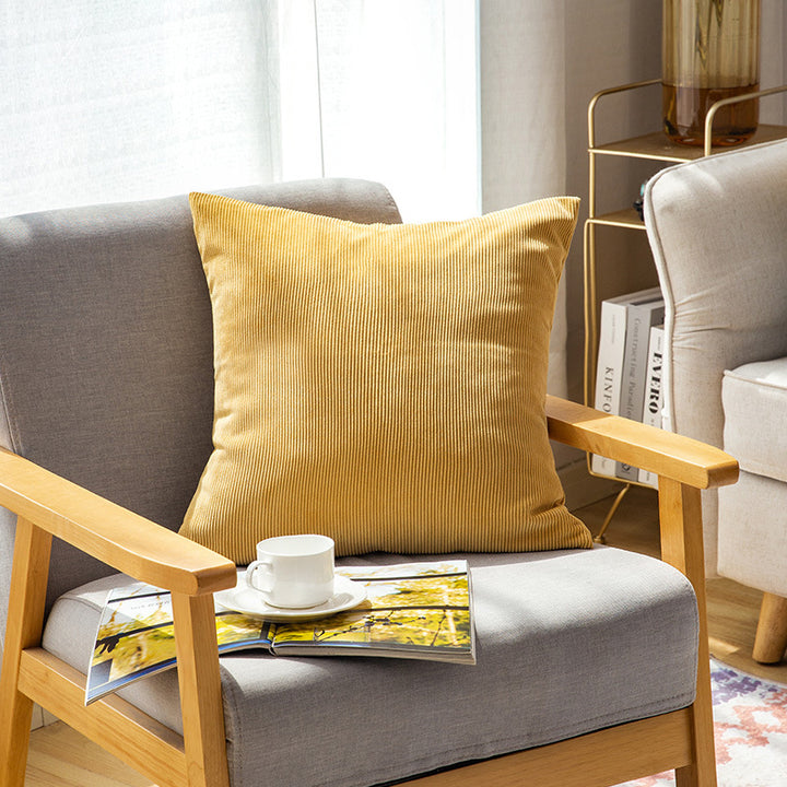 Cord decorative cushion cover with fine ribbed structure and concealed zipper Kalsten