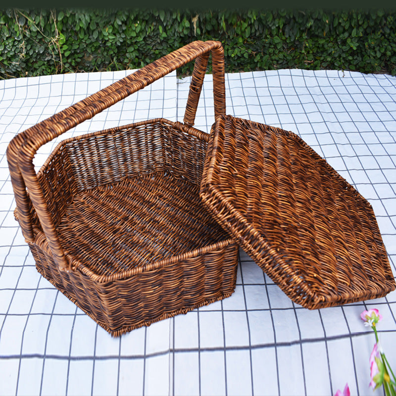Handcrafted Woven Storage Basket with Lid Kalsten 1789539601