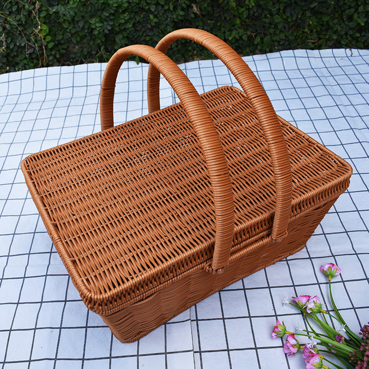 Handcrafted Woven Storage Basket with Lid Kalsten 1789539601