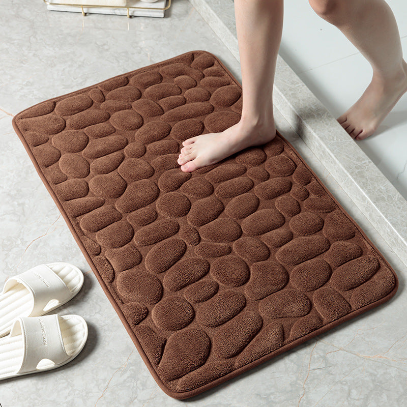 Cushioned Pebble-Texture Bath Mat
