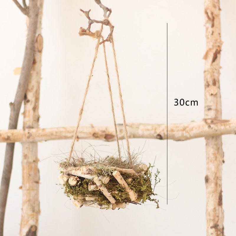 Decorative natural basket made of birch wood Kalsten