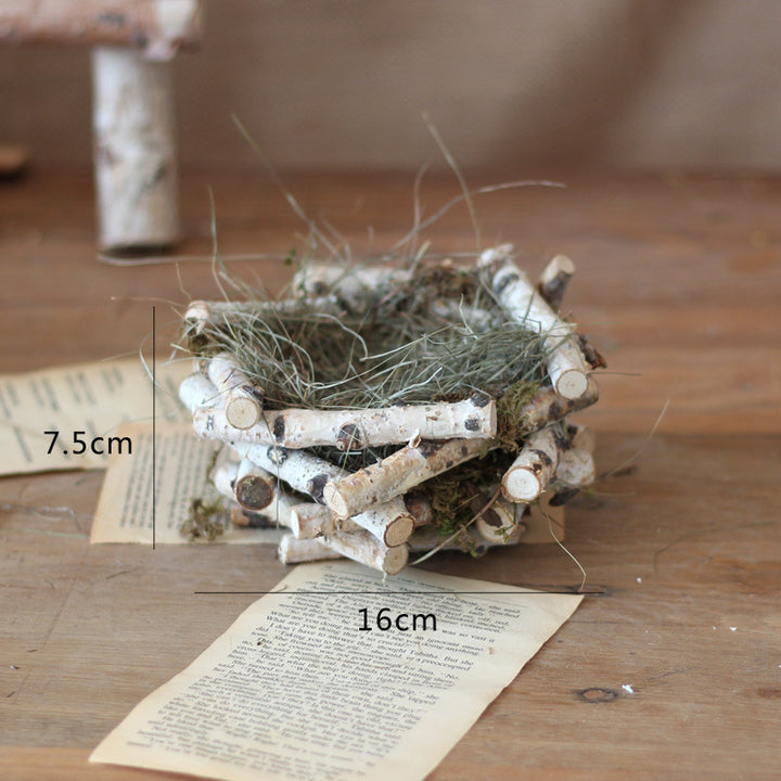 Decorative natural basket made of birch wood Kalsten